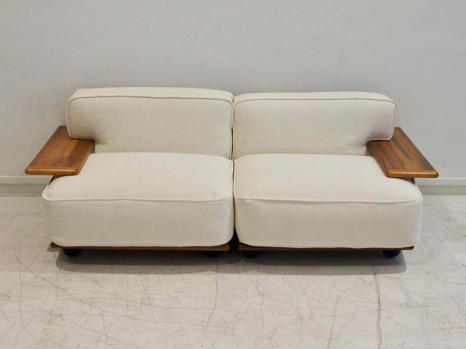 Mario Bellini For Cassina Modular Sofa Pianura In White Fabric photo for sale