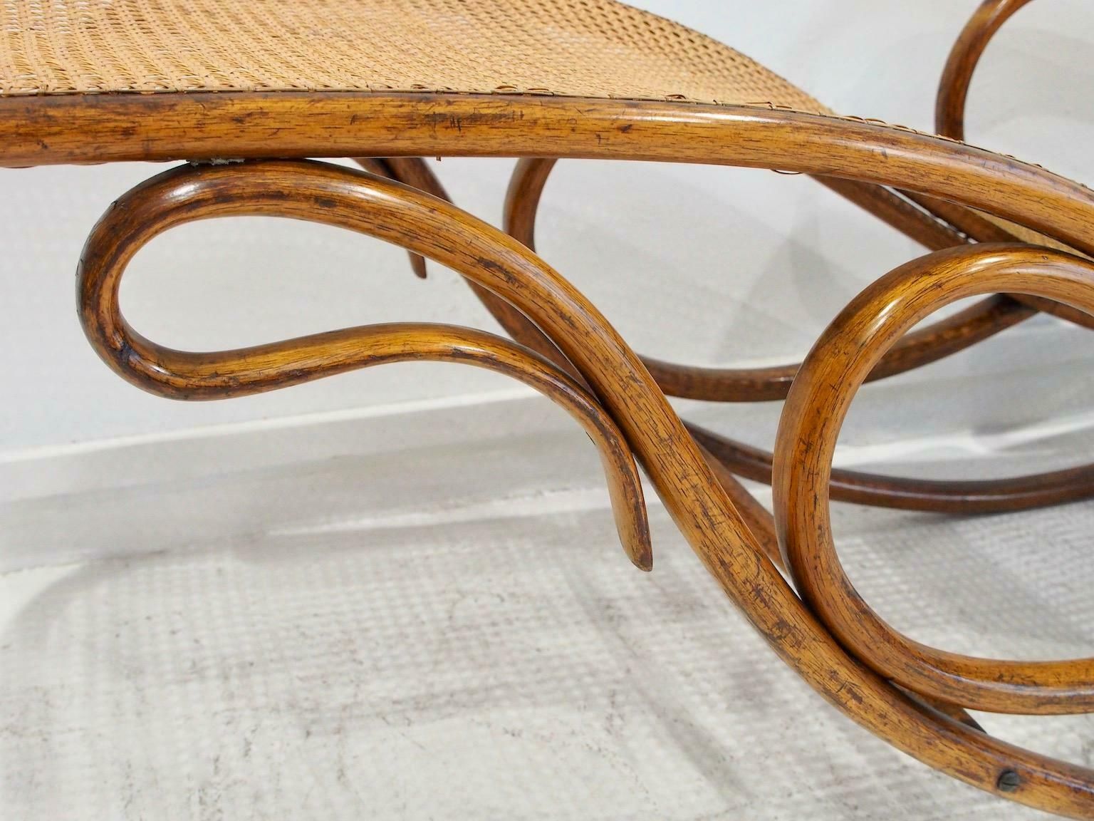 photo furniture Thonet Bentwood And Rattan Rocking Chaise Model 7500