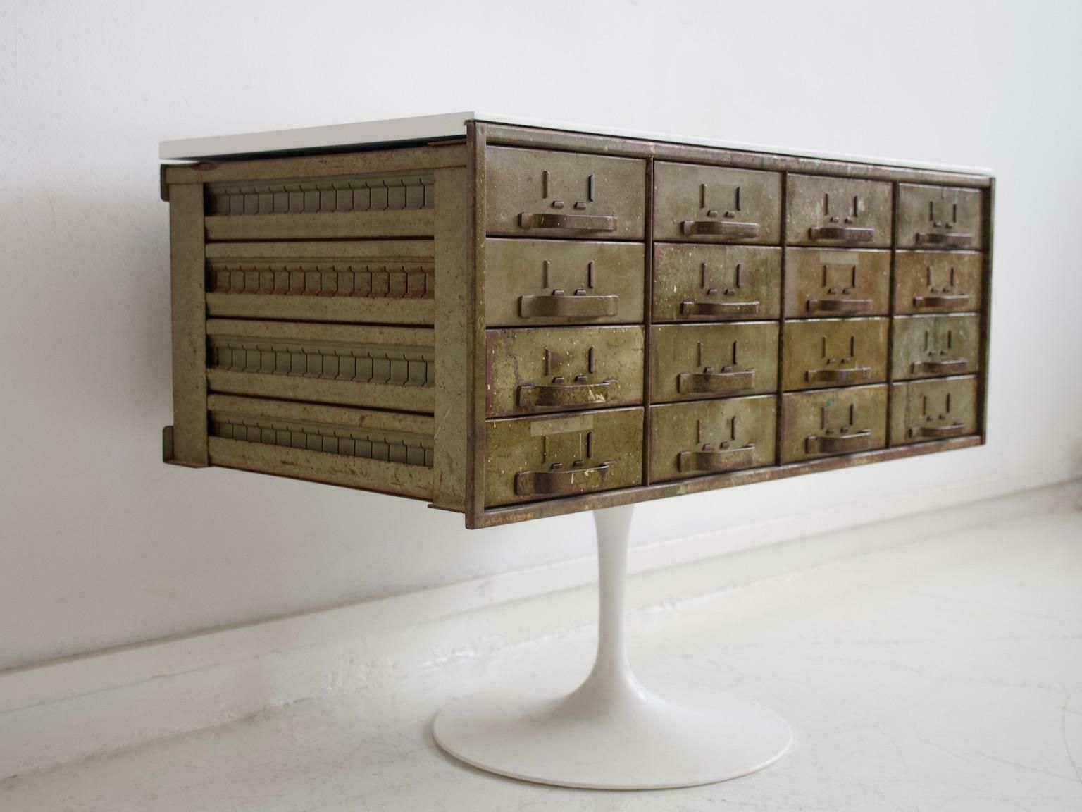 Mid 20th Century Army Green Metal Chest Of Drawers photo 1892.0