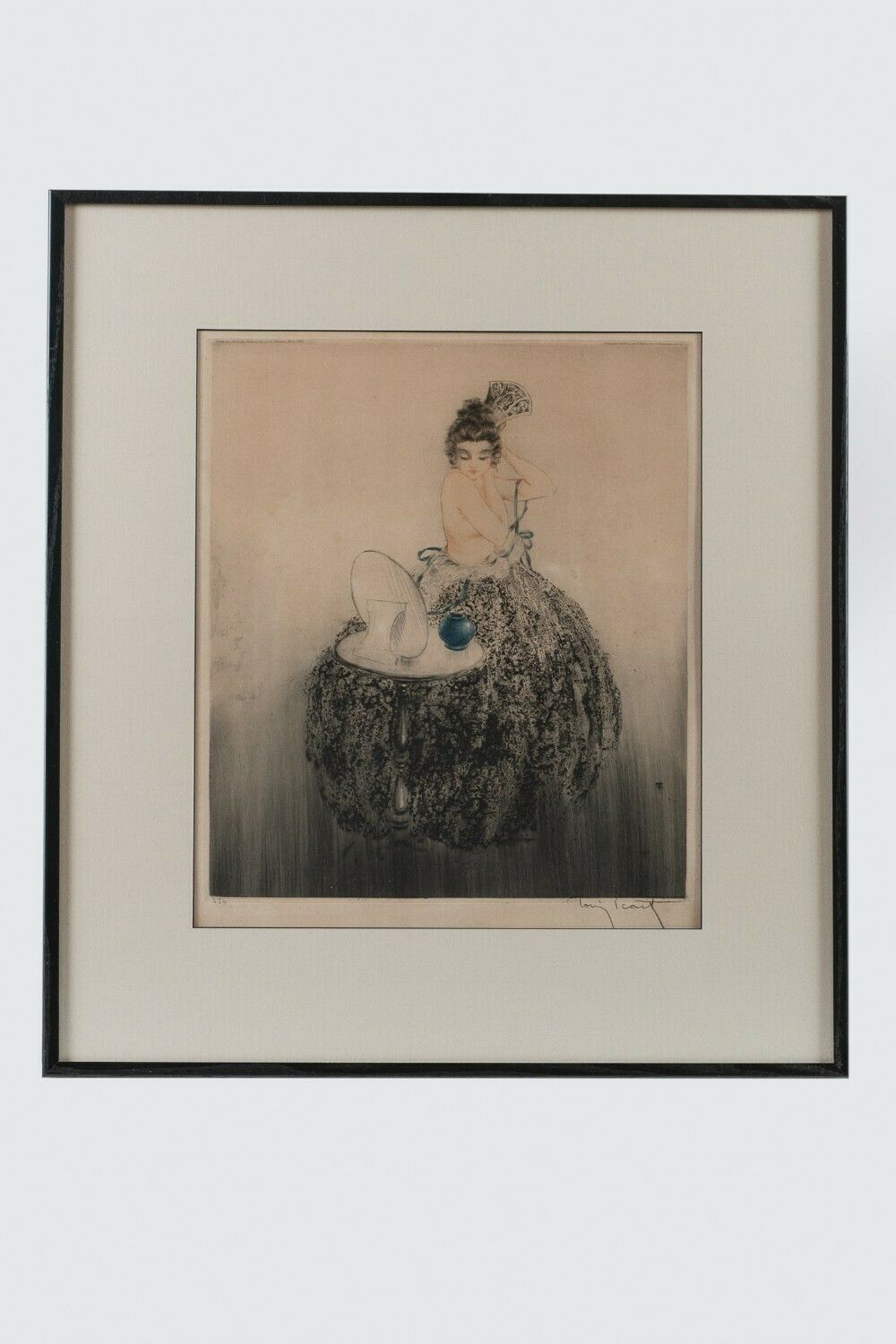 Louis Icart Drypoint And Aquatint Etching 'Spanish Comb' 1922