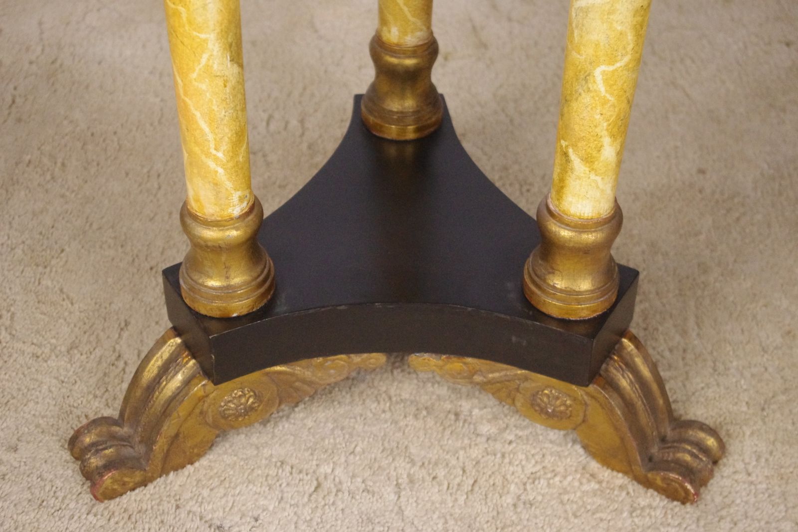 Pair Of Ebonised And Parcel Gilt Occasional Tables With Granite Tops photo vintage