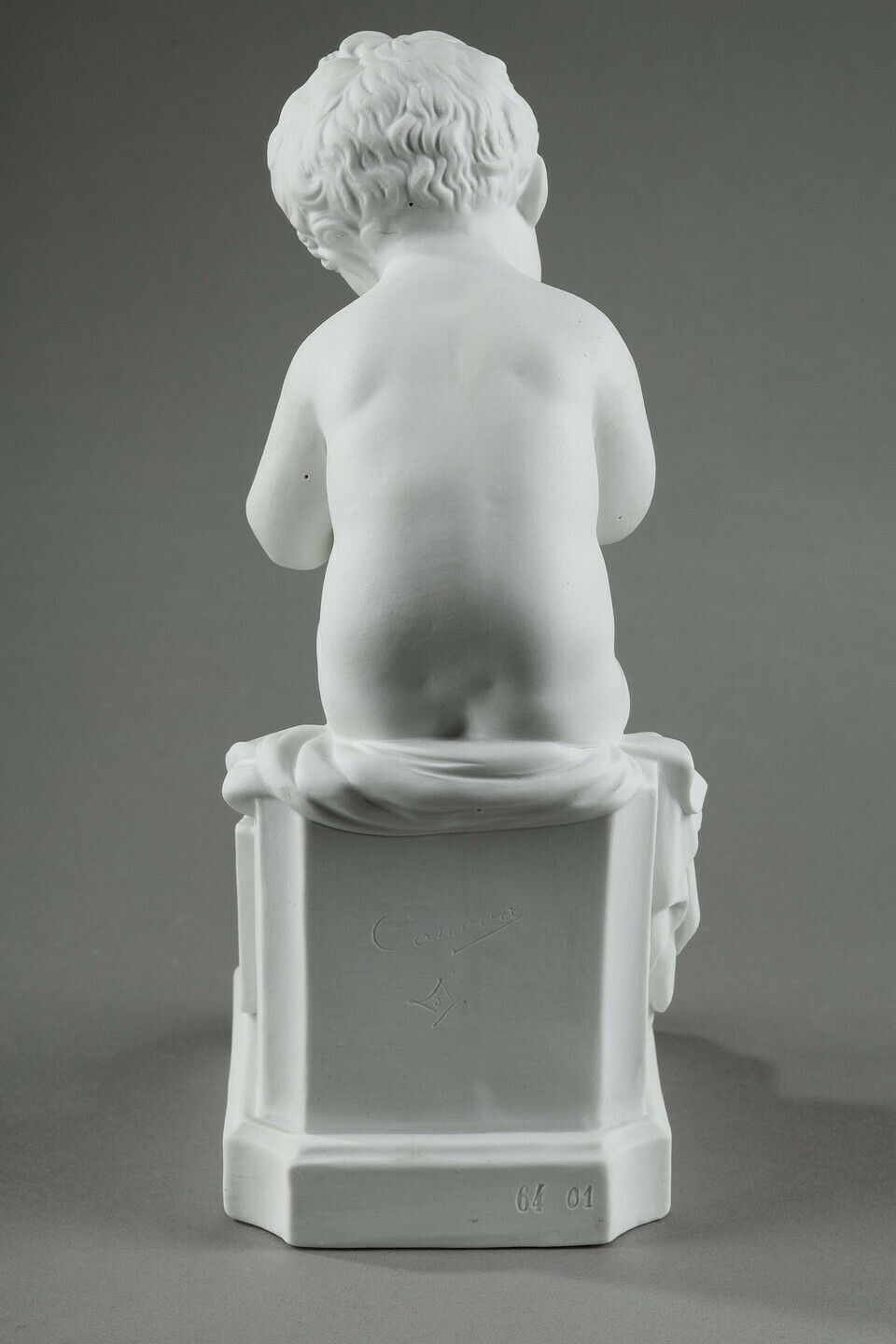 Two Subjects At Biscuit Representing The Child Reading And The Child Drawing. photo vintage