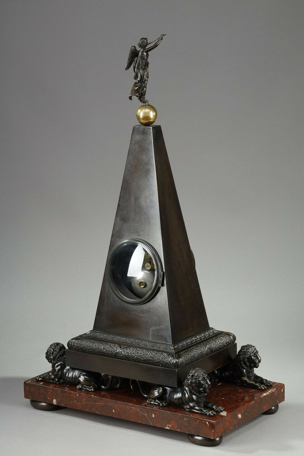 Obelisk Clock In Patinated And Gilt Bronze, Charles X photo Home Decor