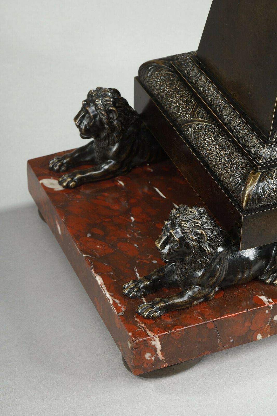 photo for sale Obelisk Clock In Patinated And Gilt Bronze, Charles X