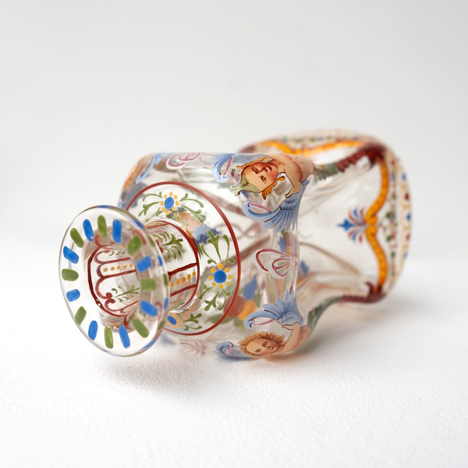 photo for sale Antique Enamelled Glass Decanter And Glasses By J & L Lobmeyr, Vienna, Late 19th