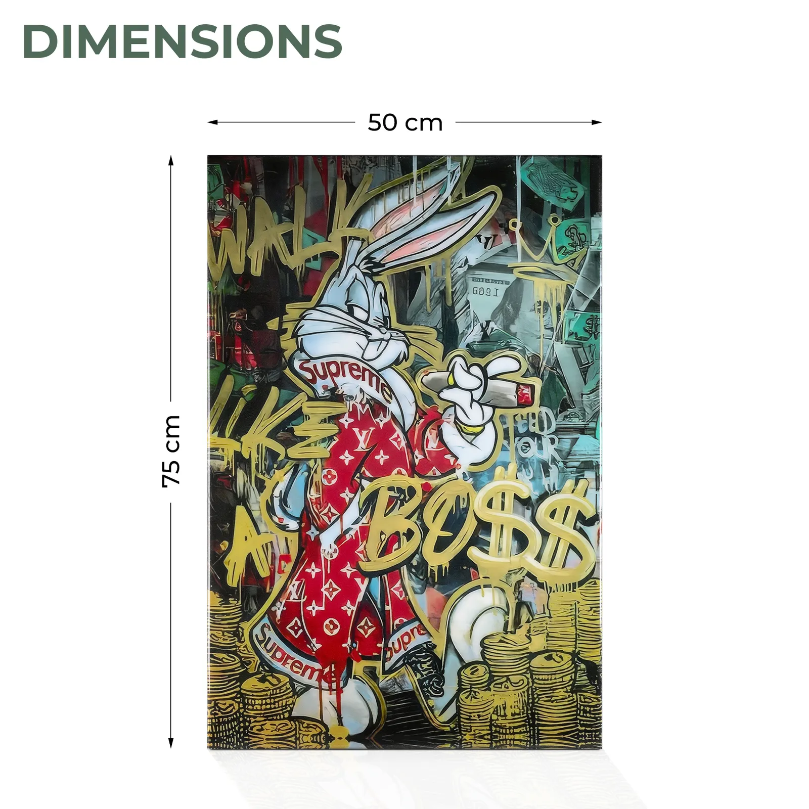 Boss Bunny Handcrafted Epoxy Resin Wall Art – Vibrant & Scratch Resistant Artwork For Home & Office | Unique, Durable & Modern Statement Décor photo furniture