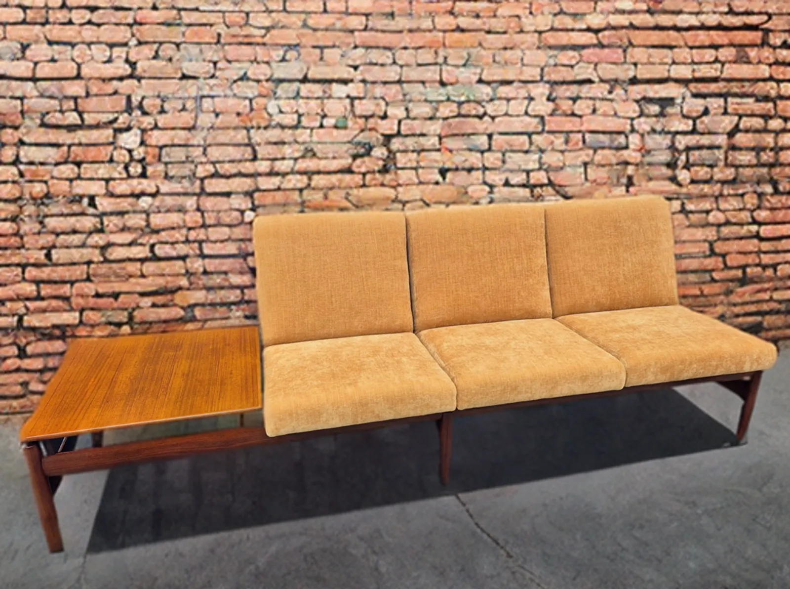 Teakwood Sofa Saga By Gunnar Sørlie, Scandinavian Mid Century 1960s photo for sale