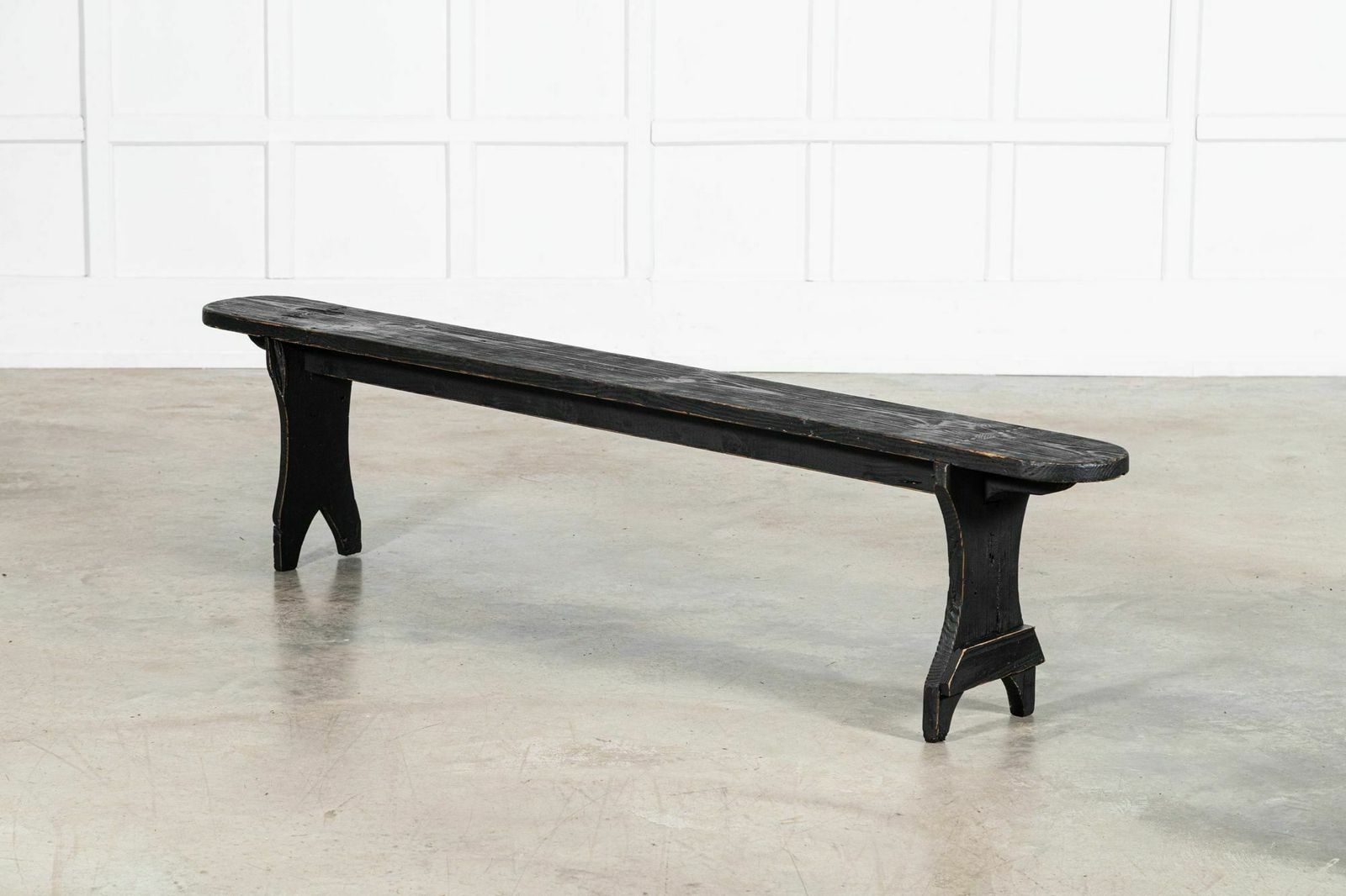 Pair 19thc French Oak & Pine Ebonised Benches photo vintage