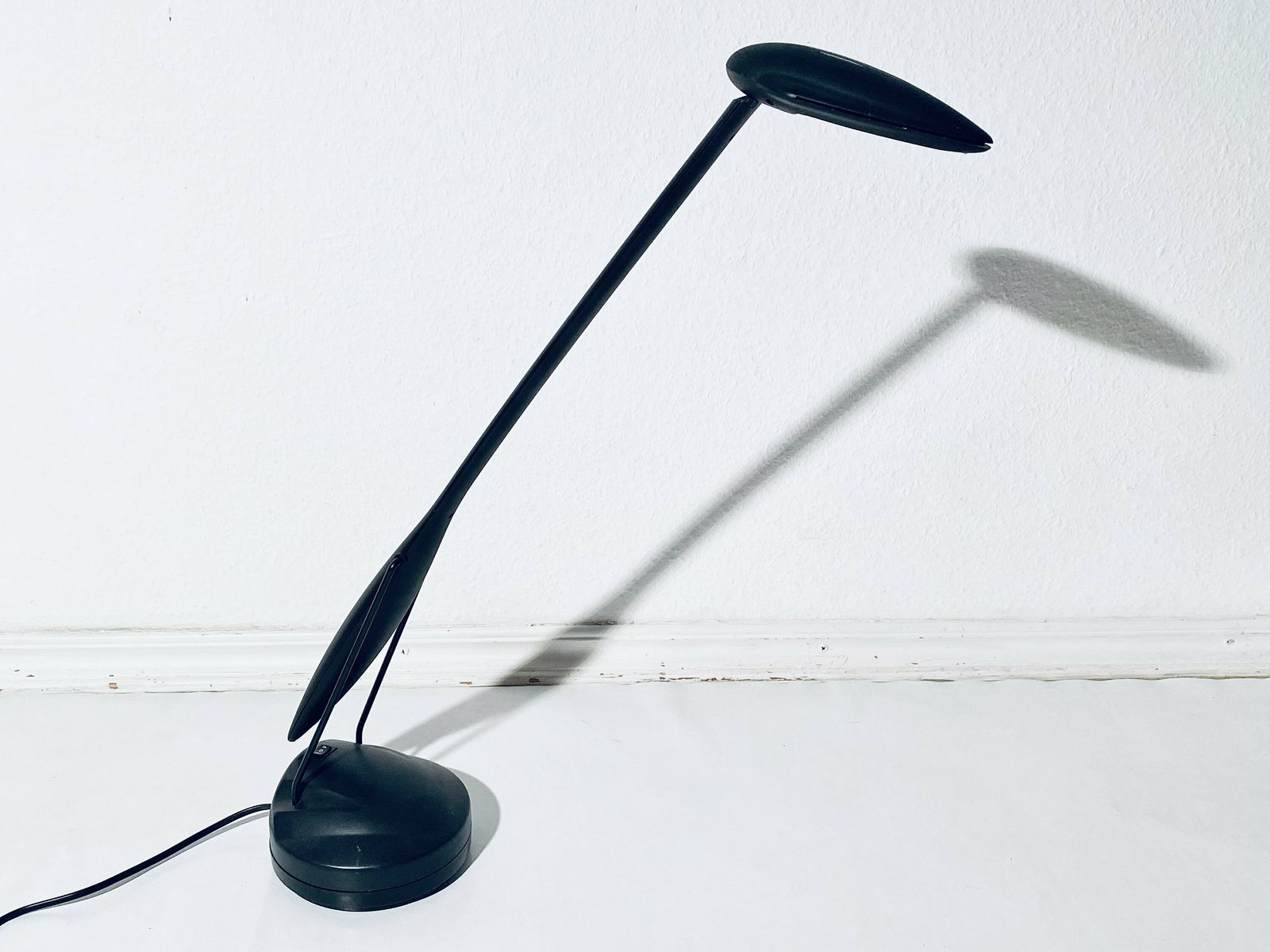 Elegant Unilux 2080 Black French Designer Table Lamp Led / 1980s Vintage Decor