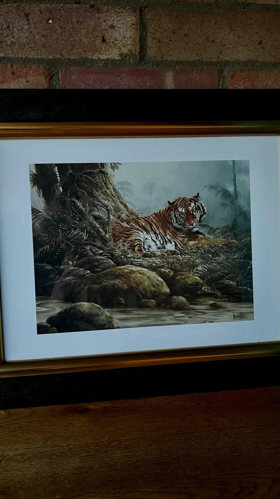 A Set Of Two Framed Vintage Pictures Depicting Tigers photo buy