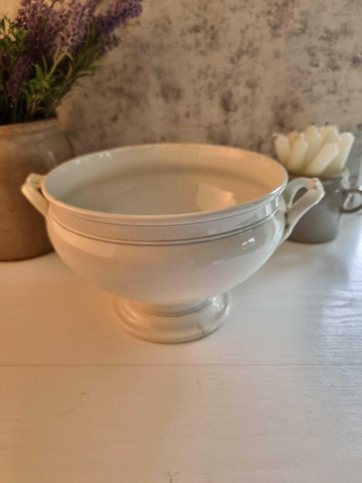 Antique French Ironstone Tureen   Antique White Creil & Montereau Tureen   Vintage French Ironstone Serving Dish   Ironstone Serving Bowl photo furniture