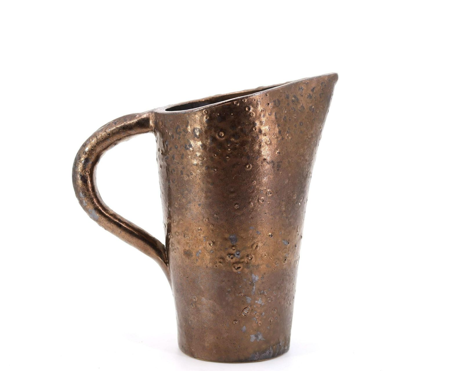 French Golden Bronze Modernist Ceramic Pitcher, 1950s / Denyse Gatard And Georges Jouve Style