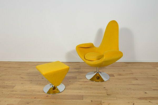 Lounge Chair With Footrest From Mayfame, Denmark, Set Of 2
