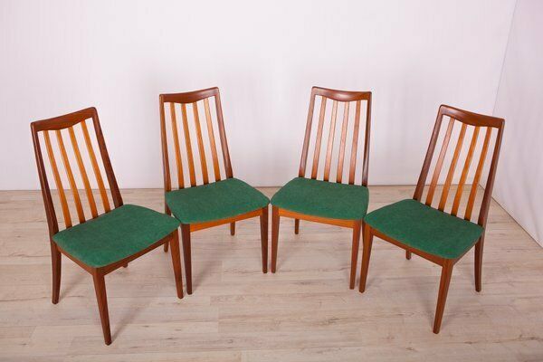Fabric And Teak Dining Chairs By Leslie Dandy For G Plan, 1960s, Set Of 4
