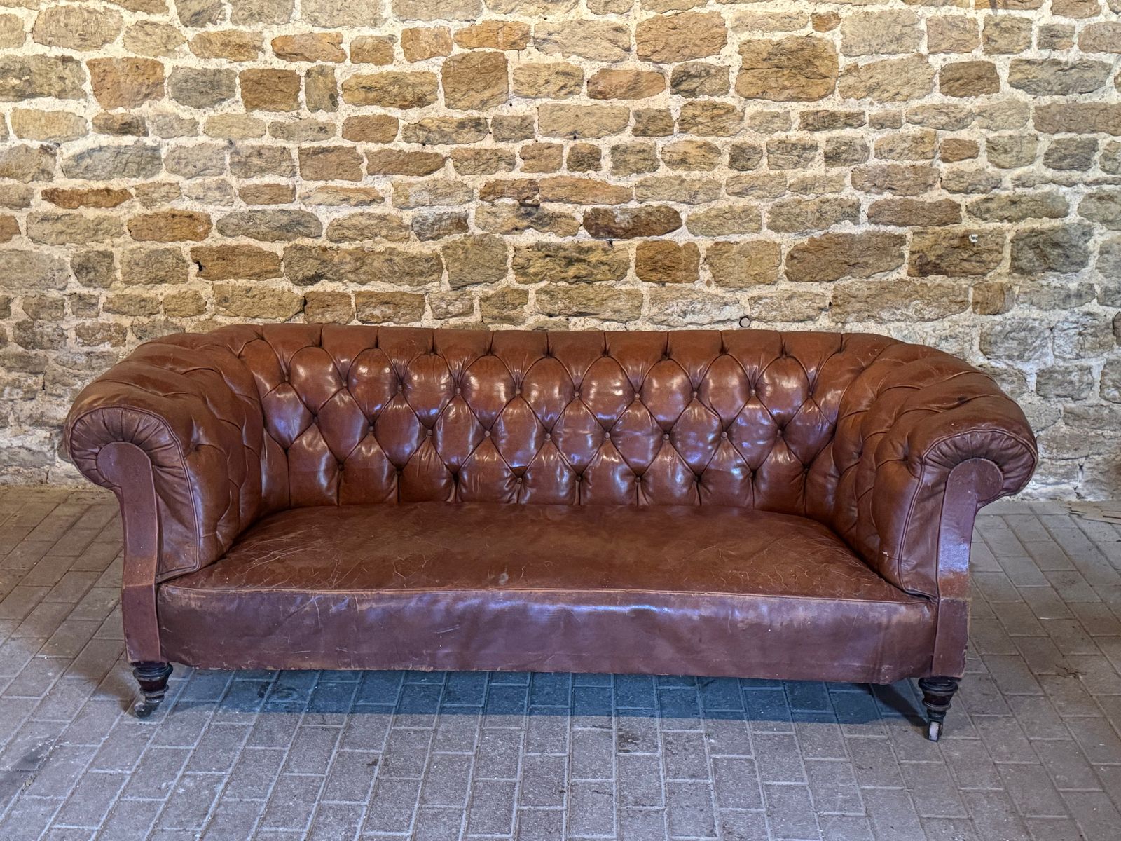 Antique Chesterfield Sofa, Leather 3 Seater C1870 By Hampton & Sons Of Pall Mall photo furniture