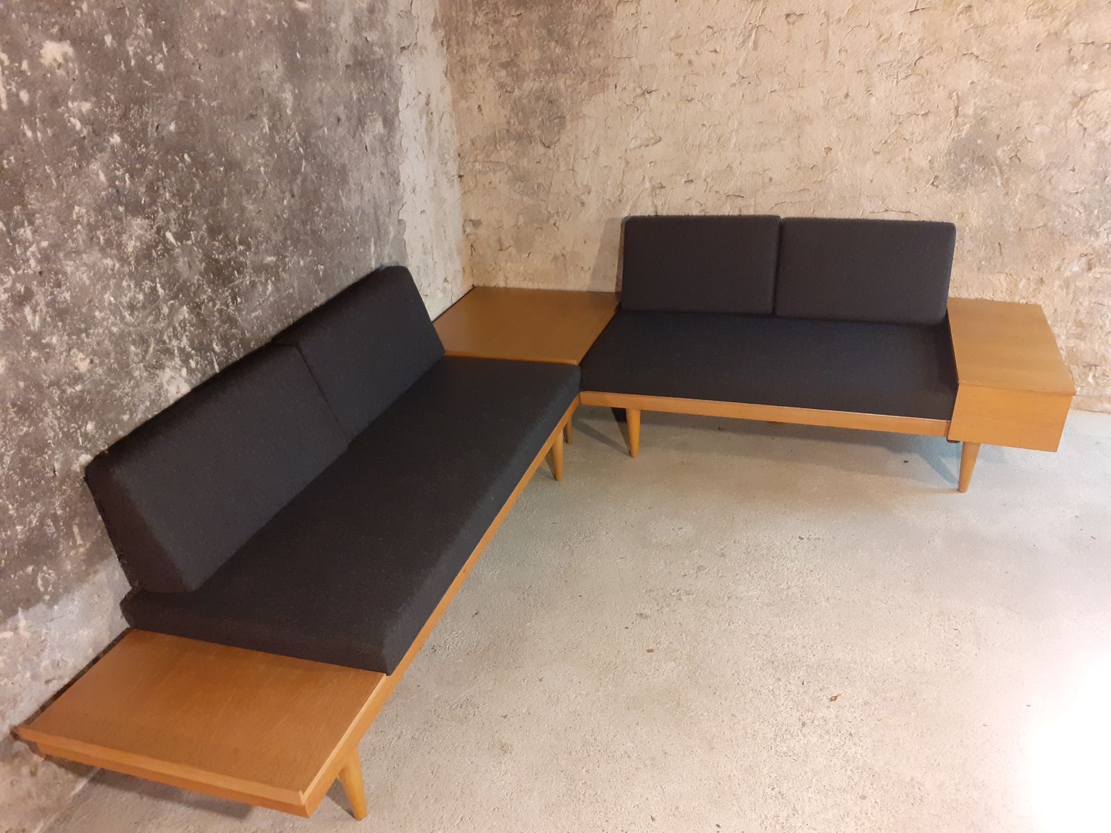 Corner Table In Oak For Svanette By Ekornes, Norwegian Mid Century 1960s photo vinterior
