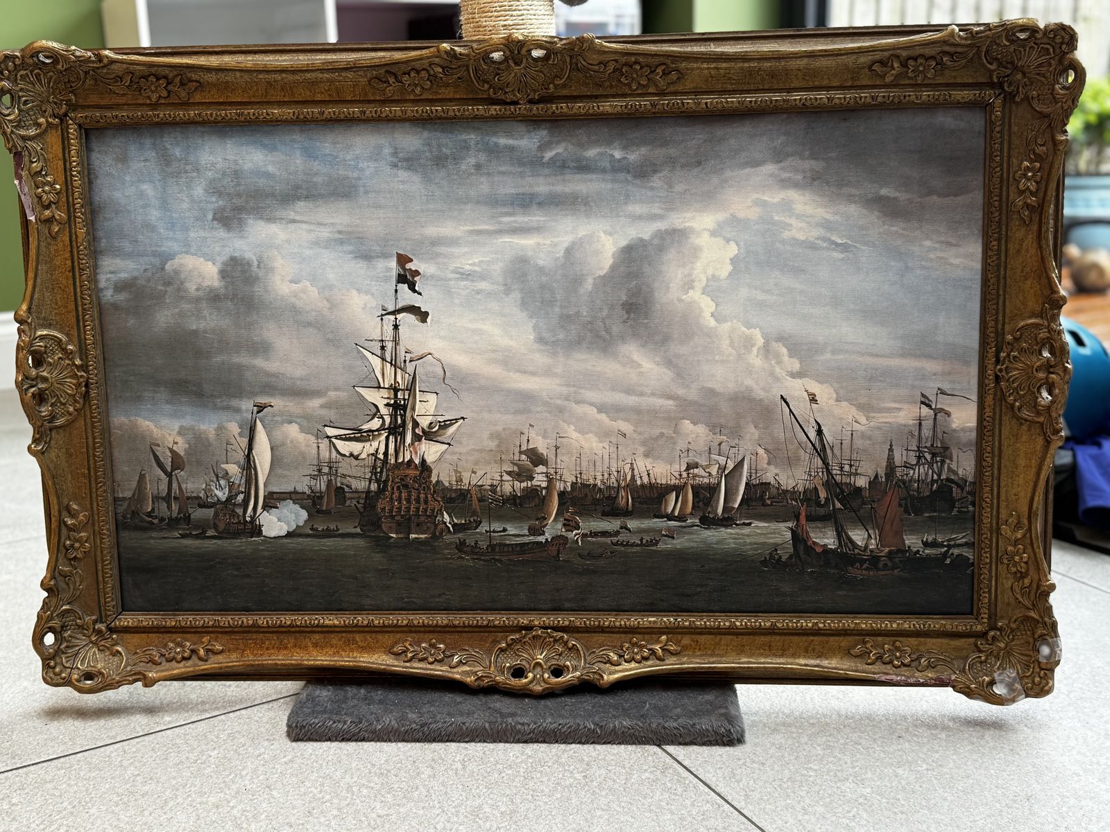 The Ij At Amsterdam With The Former Flagship 'Gouden Leeuw' (Willem Van De Velde II)