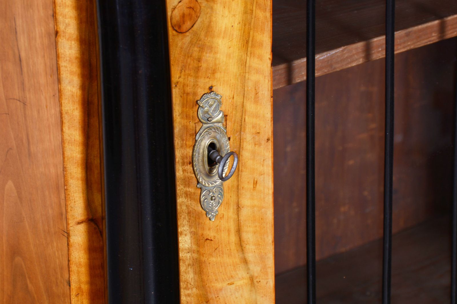 Furniture Restored Biedermeier Display Cabinet, Walnut, Glass, 1820s, Austria photo