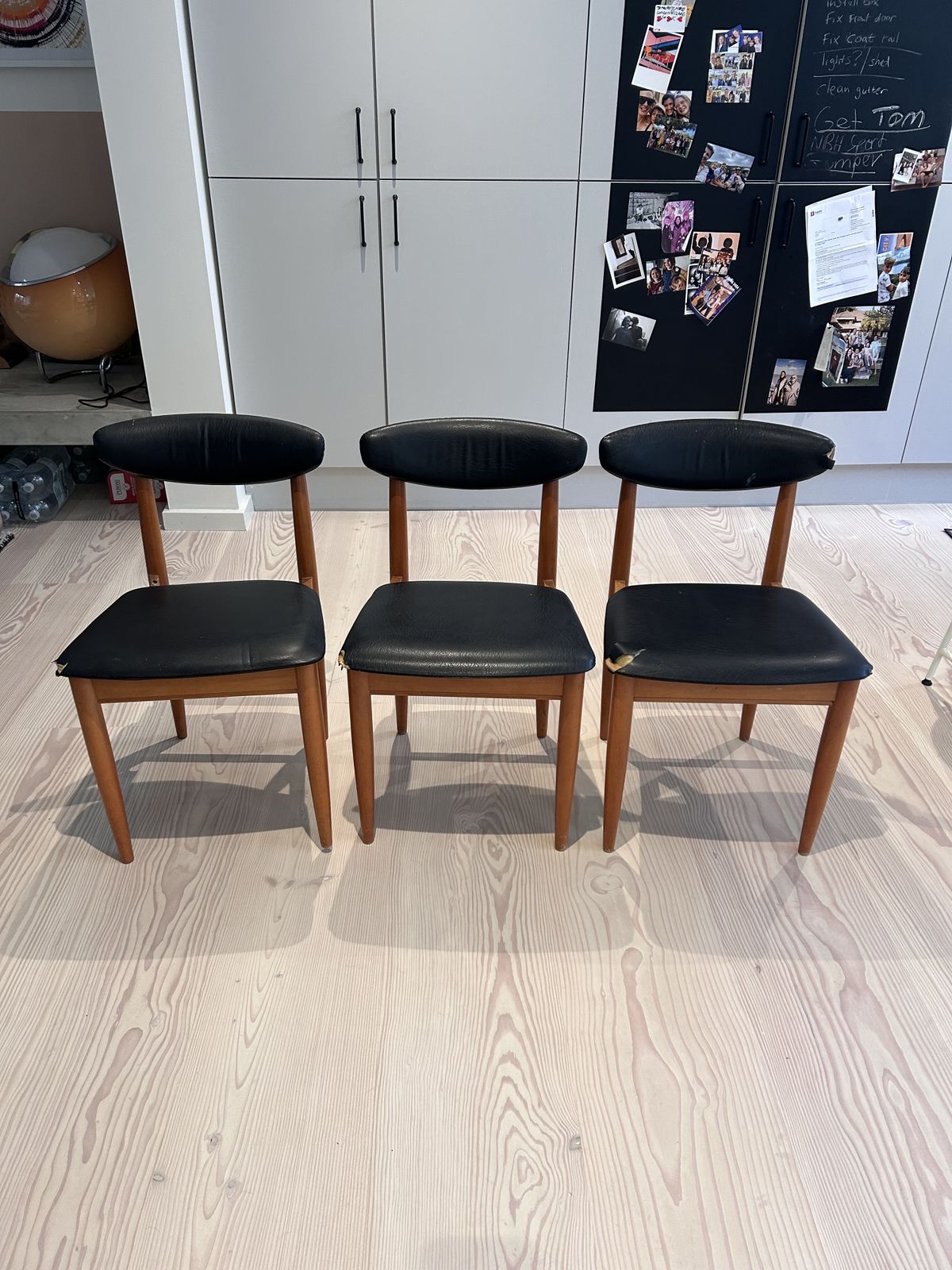 Trio Of Mid Century Dining Chairs By Schreiber photo buy