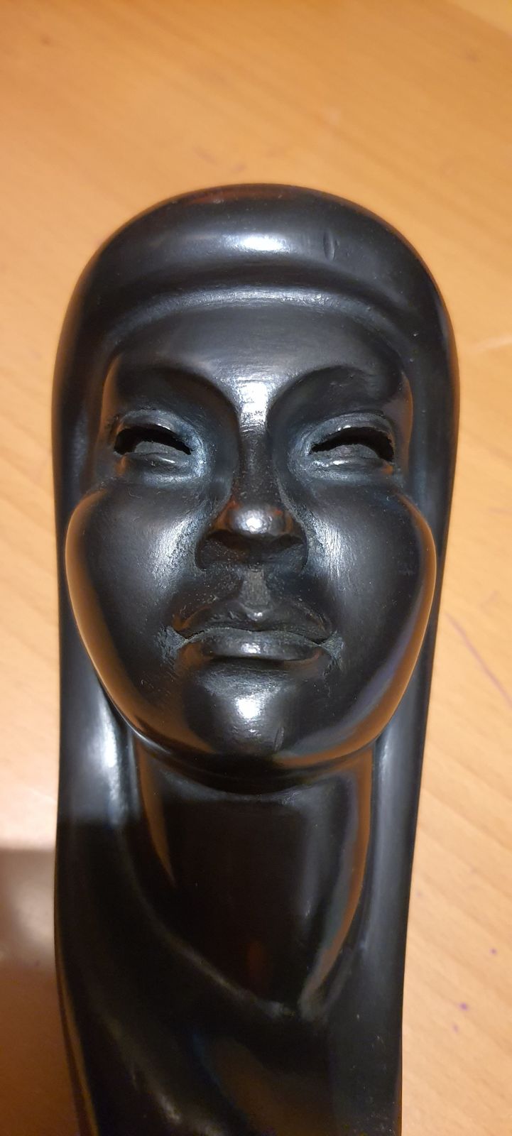 Ethnic Art Wood Sculpture Of Andean / Aymara Woman Signed By Sculptor G. Arias photo for sale