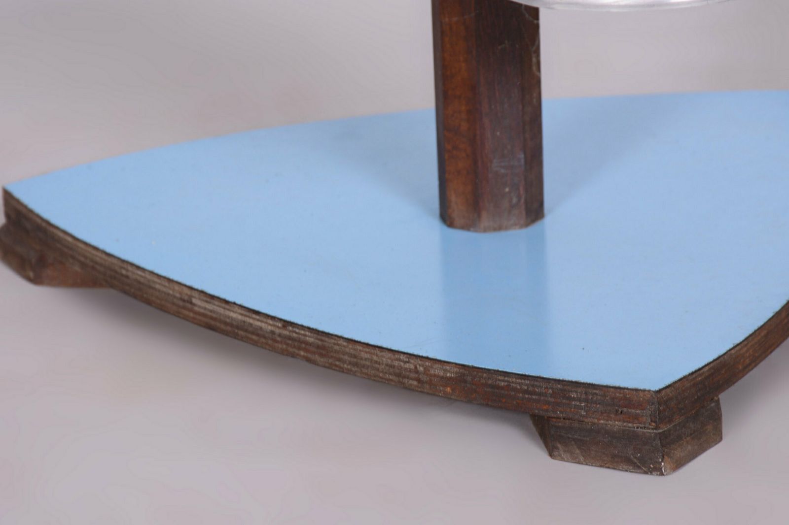 Restored Mid Century Flower Stand, Beech, Umakart, Aluminium, Czech, 1950s photo vintage