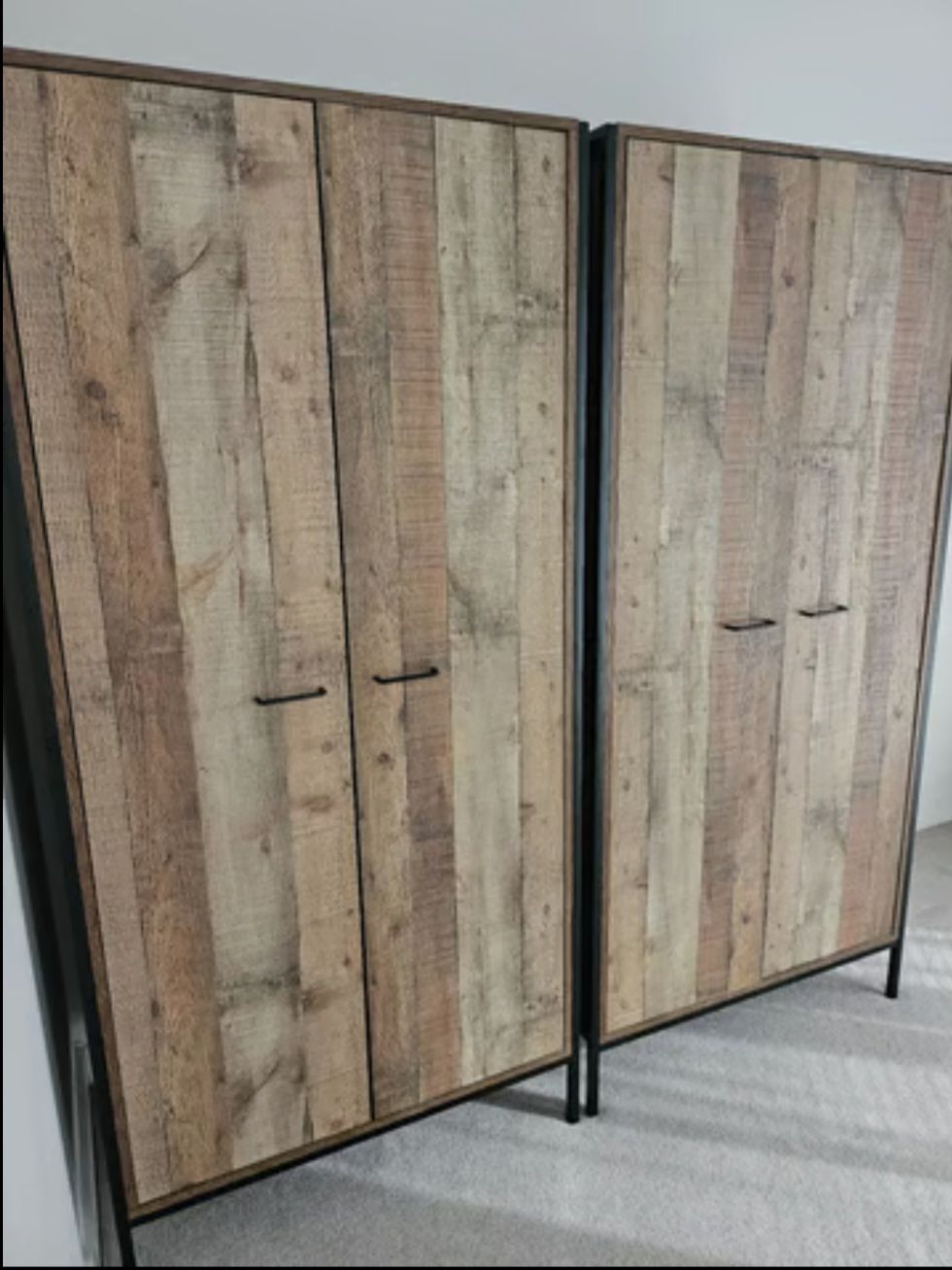 Set Of 2 Industrial Double Wardrobes photo buy