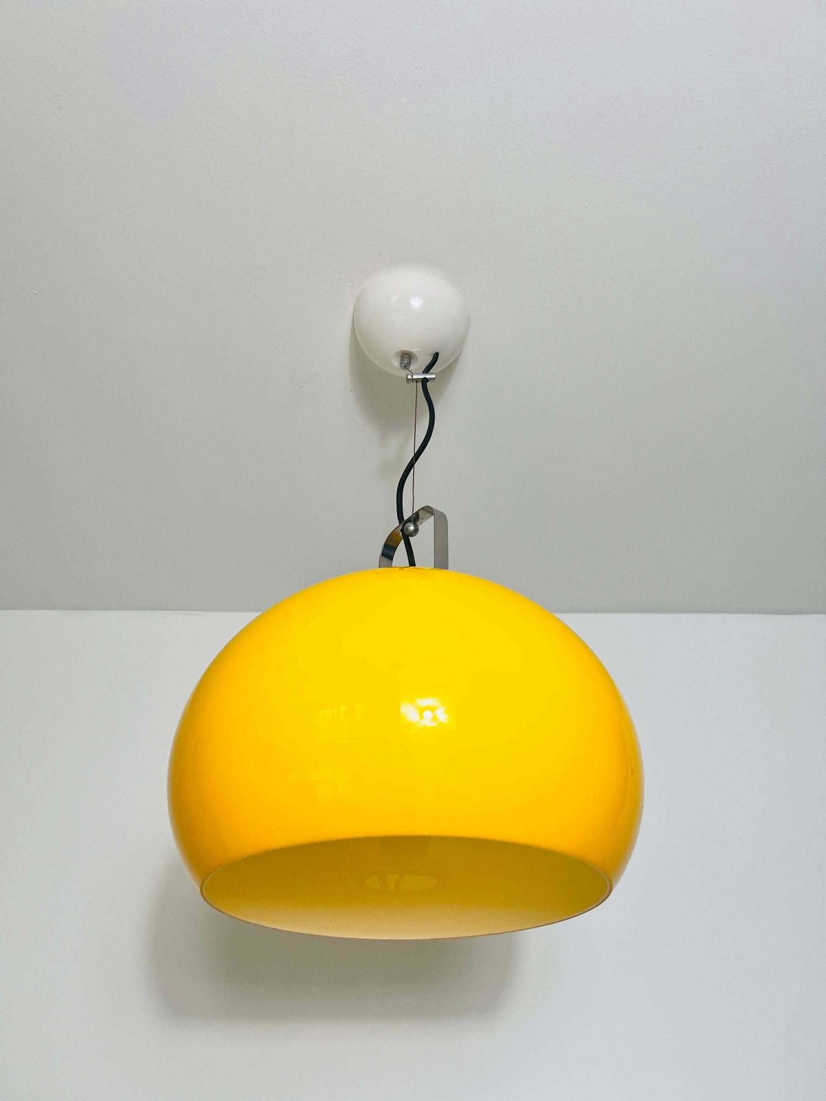 Yellow Pendant Lamp By Iguzzini, Italy, 1970s photo for sale