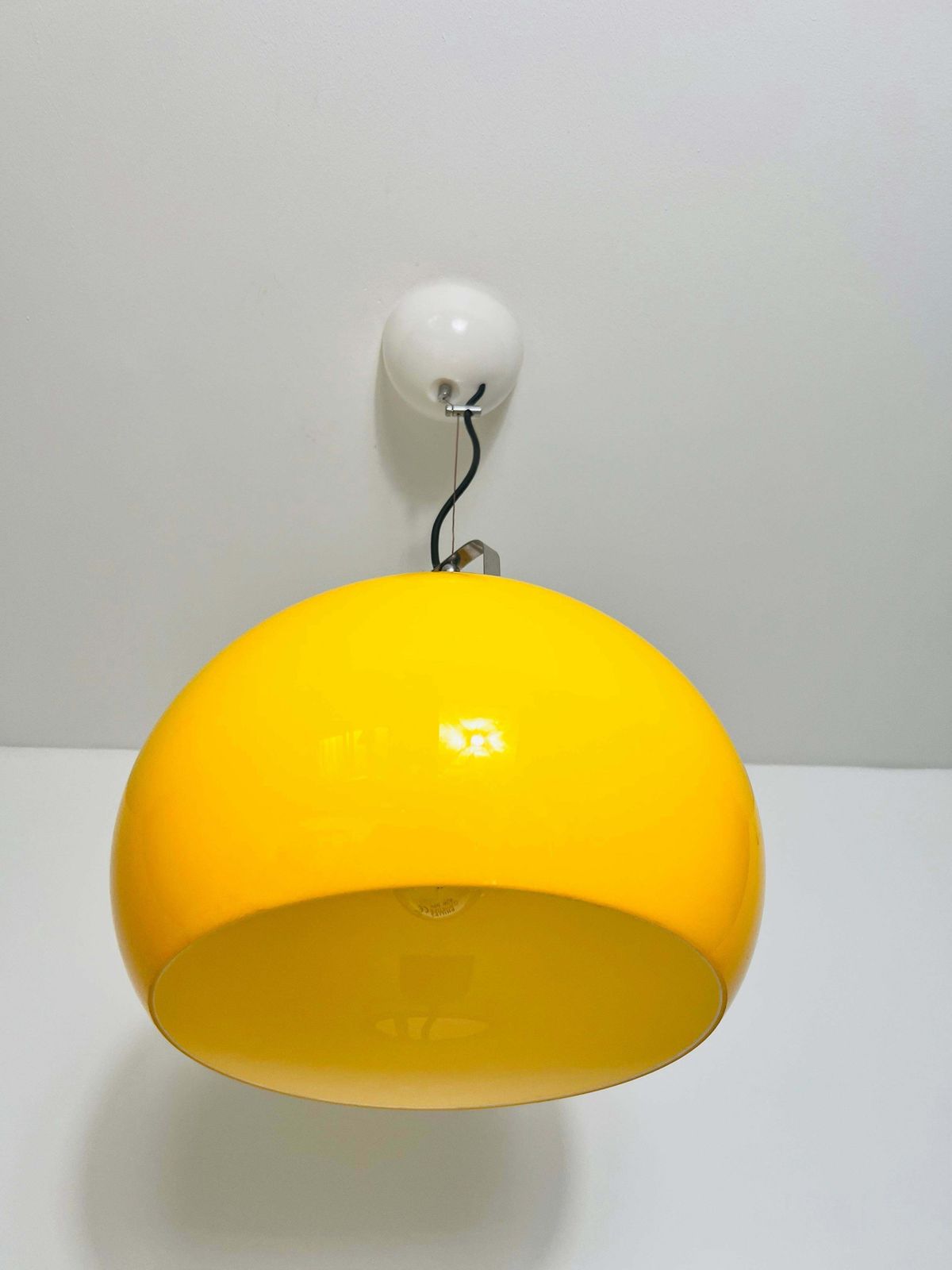 Yellow Pendant Lamp By Iguzzini, Italy, 1970s photo Lighting