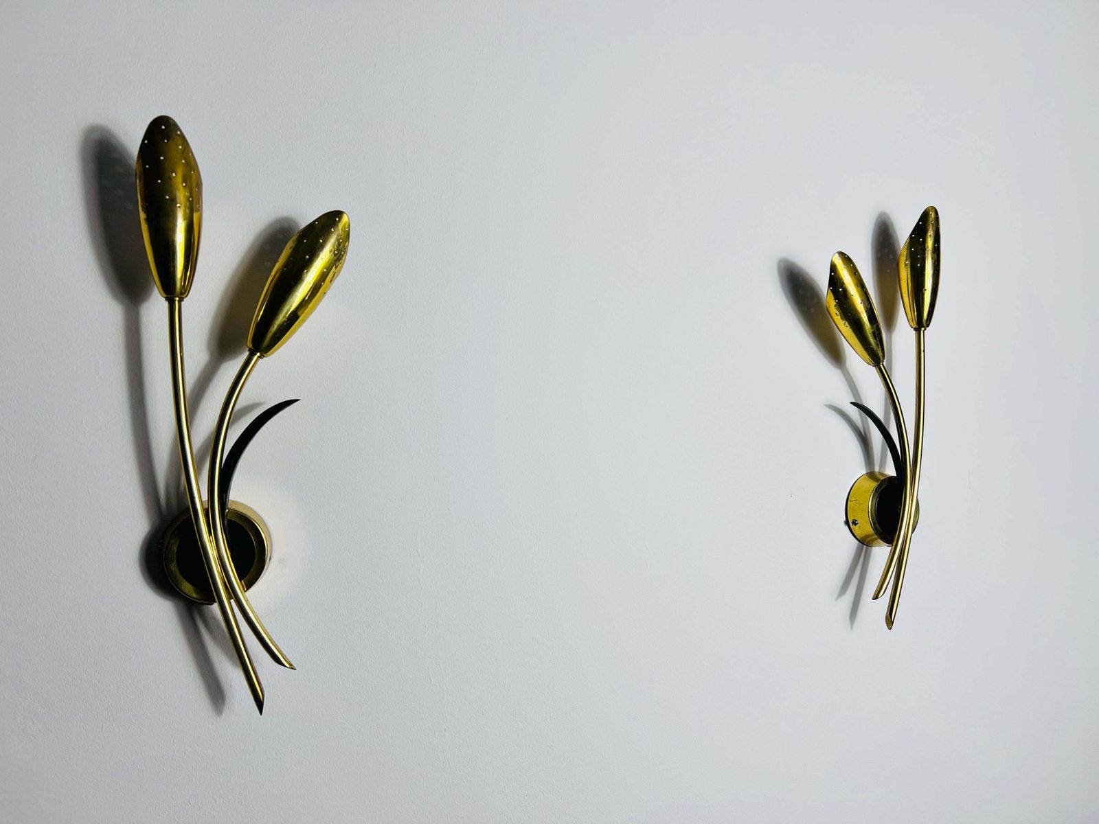 Pair Of Mid Century Brass Sputnik Wall Lamps, Italy, 1960s photo 769.0
