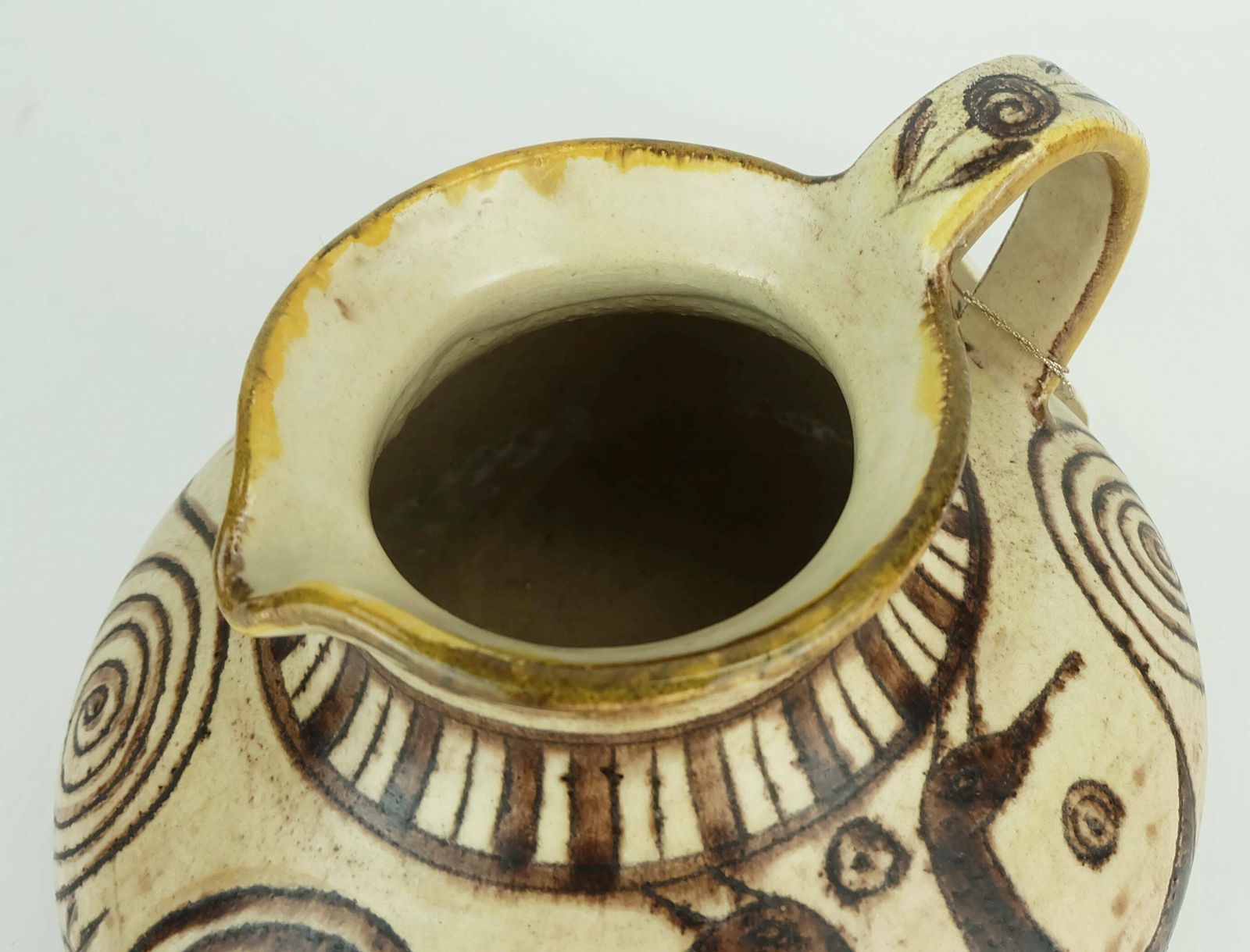 Italian Mid Century Ceramic Vase Jug Signed Vitali Handmade 1970s photo 166.0