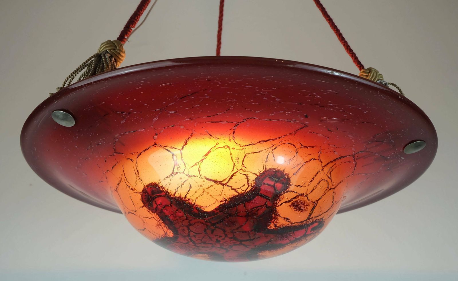 357.0 Art Deco Wmf Ikora Pendant Light Ikoraglass 1930s Avantgarde Design photo