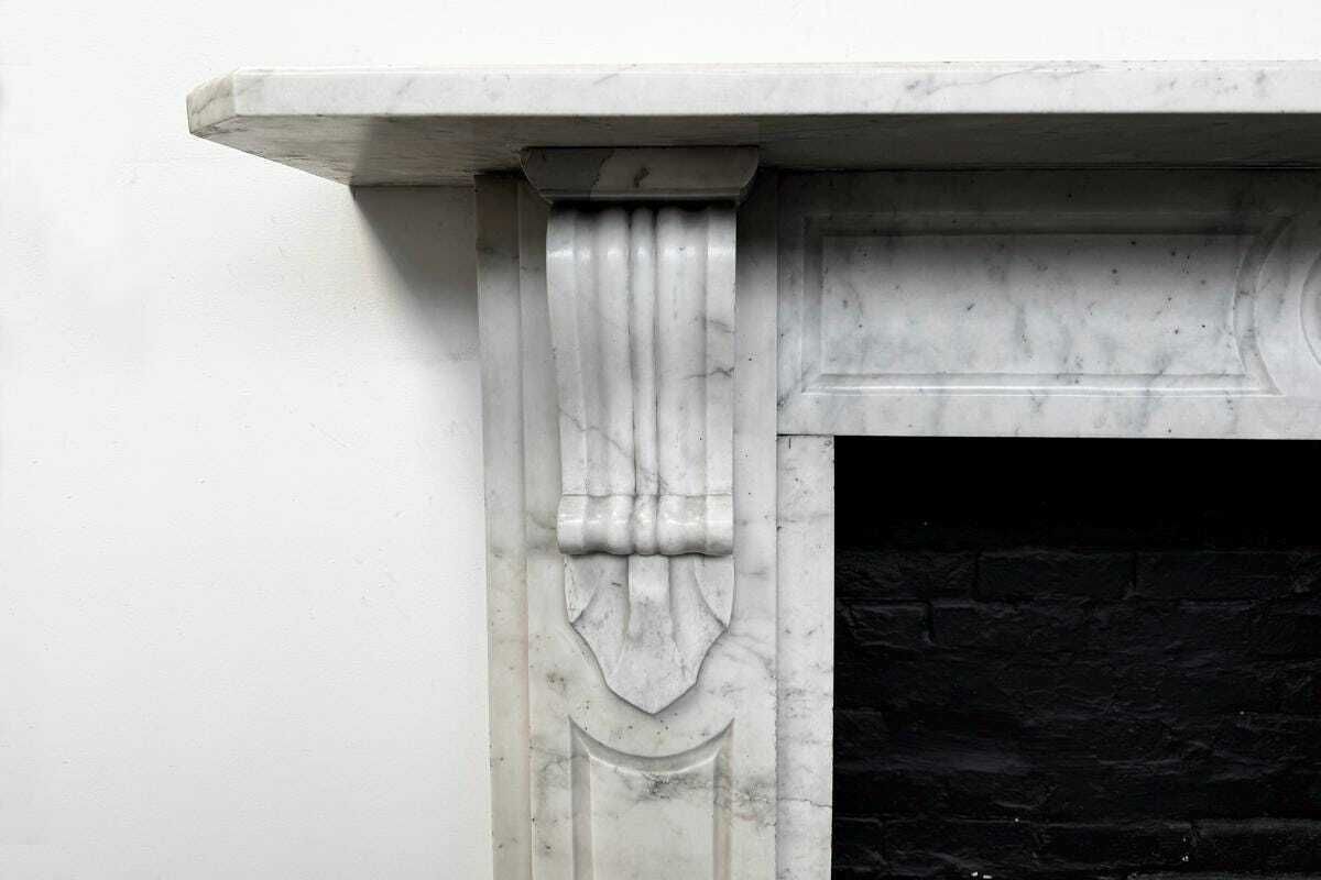 A Substantial Antique Victorian Corbelled Carrara Marble Fireplace Surround photo Home Fixtures