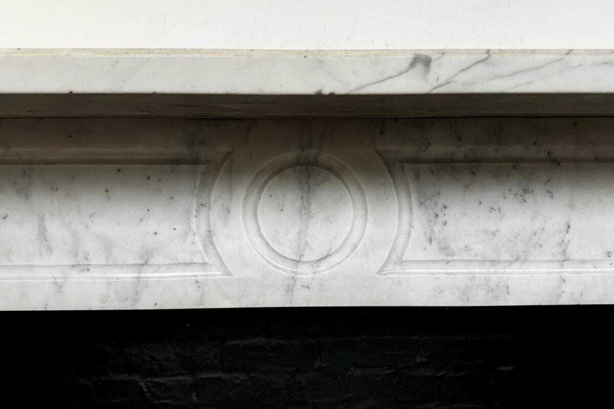 A Substantial Antique Victorian Corbelled Carrara Marble Fireplace Surround photo 4800.0