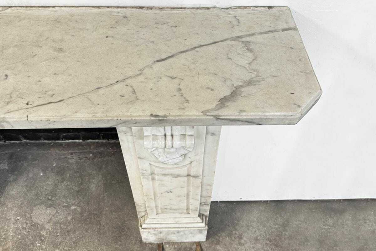 A Substantial Antique Victorian Corbelled Carrara Marble Fireplace Surround photo buy