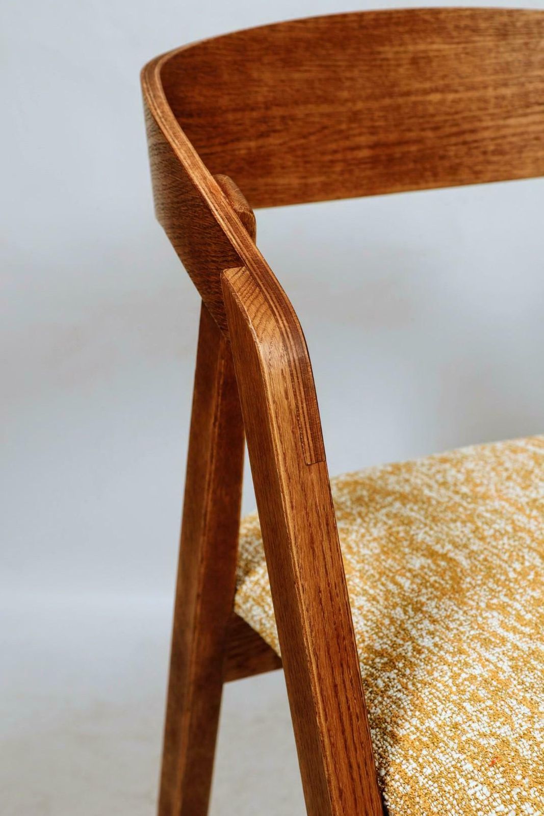 Oak Wood Dining Chairs Yellow Vintage Upholstery, Personalize Option, Horeca Spaces photo 249.0