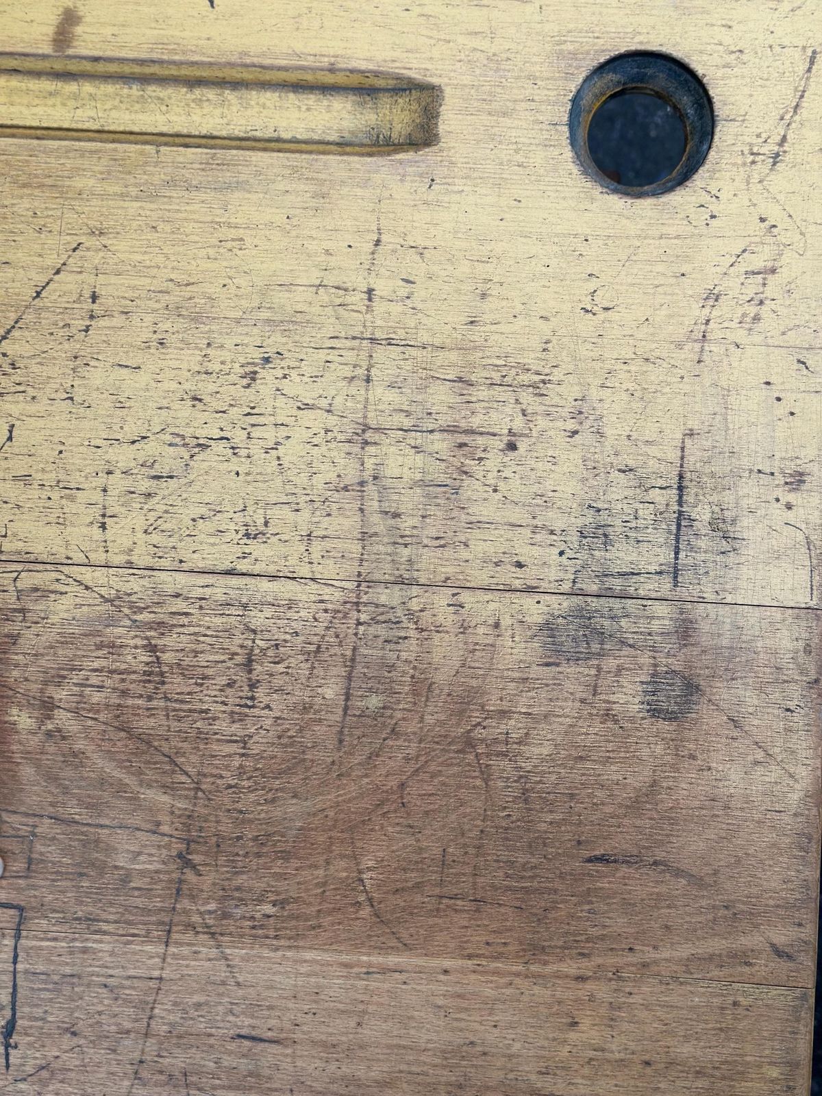 Vintage Mid Century Modern French School Desk Industrial French Rustic Modern Design photo vintage
