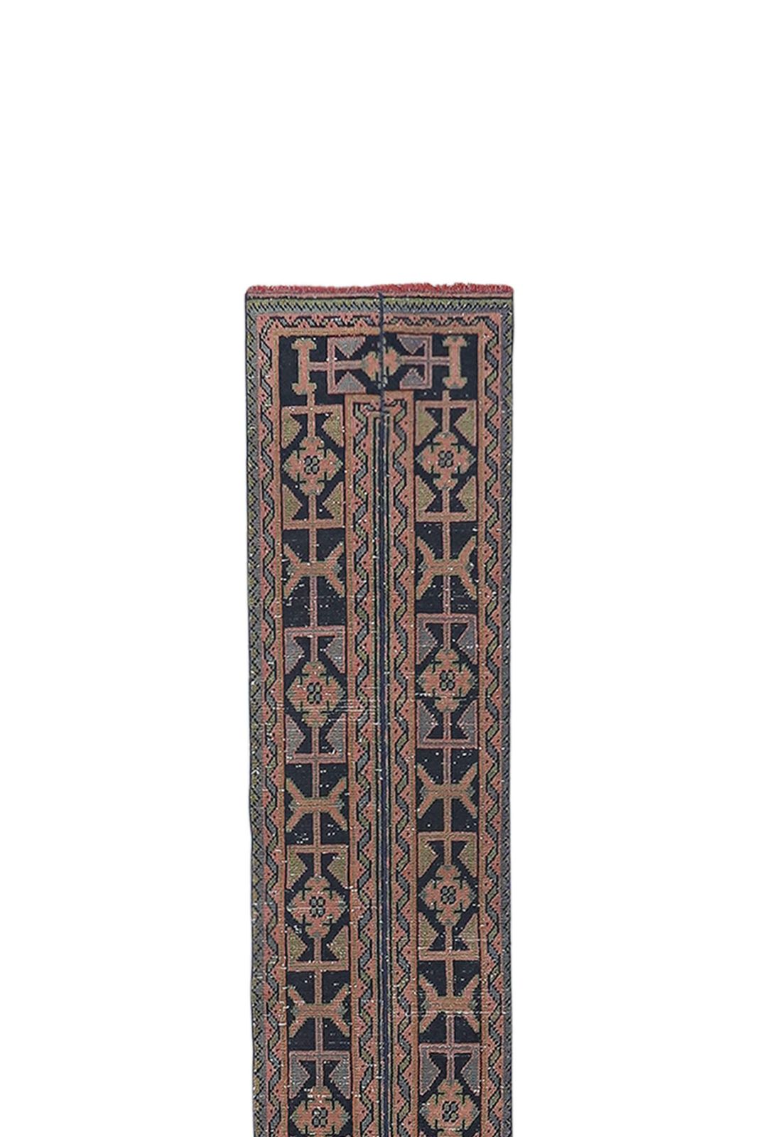 1960s Vintage Turkish Oushak Runner Rug 1'9'' X 21'9'' photo for sale