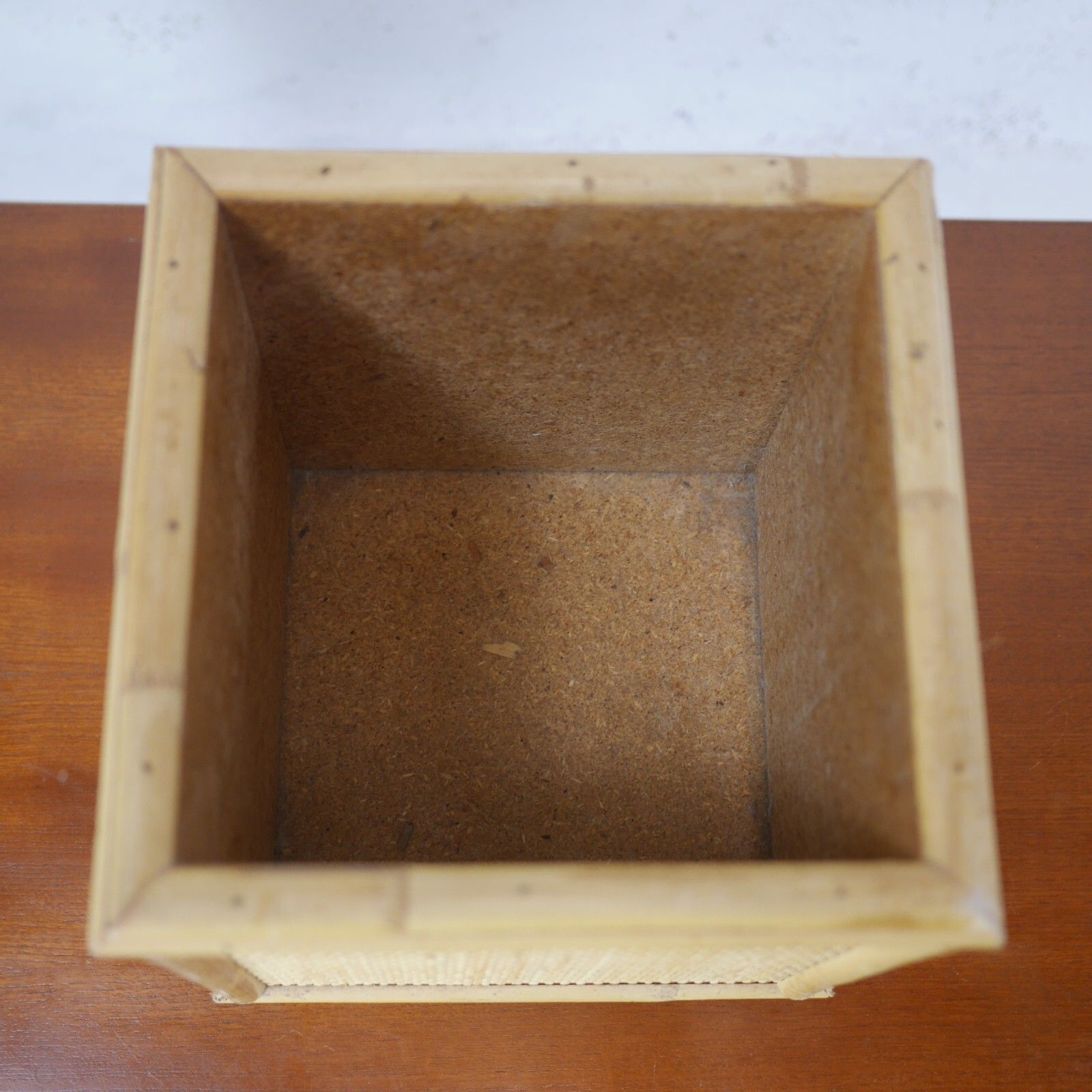 75.0 Large Vintage Mid Century Bamboo Cane & Rattan Planter Plant Pot #102714 photo