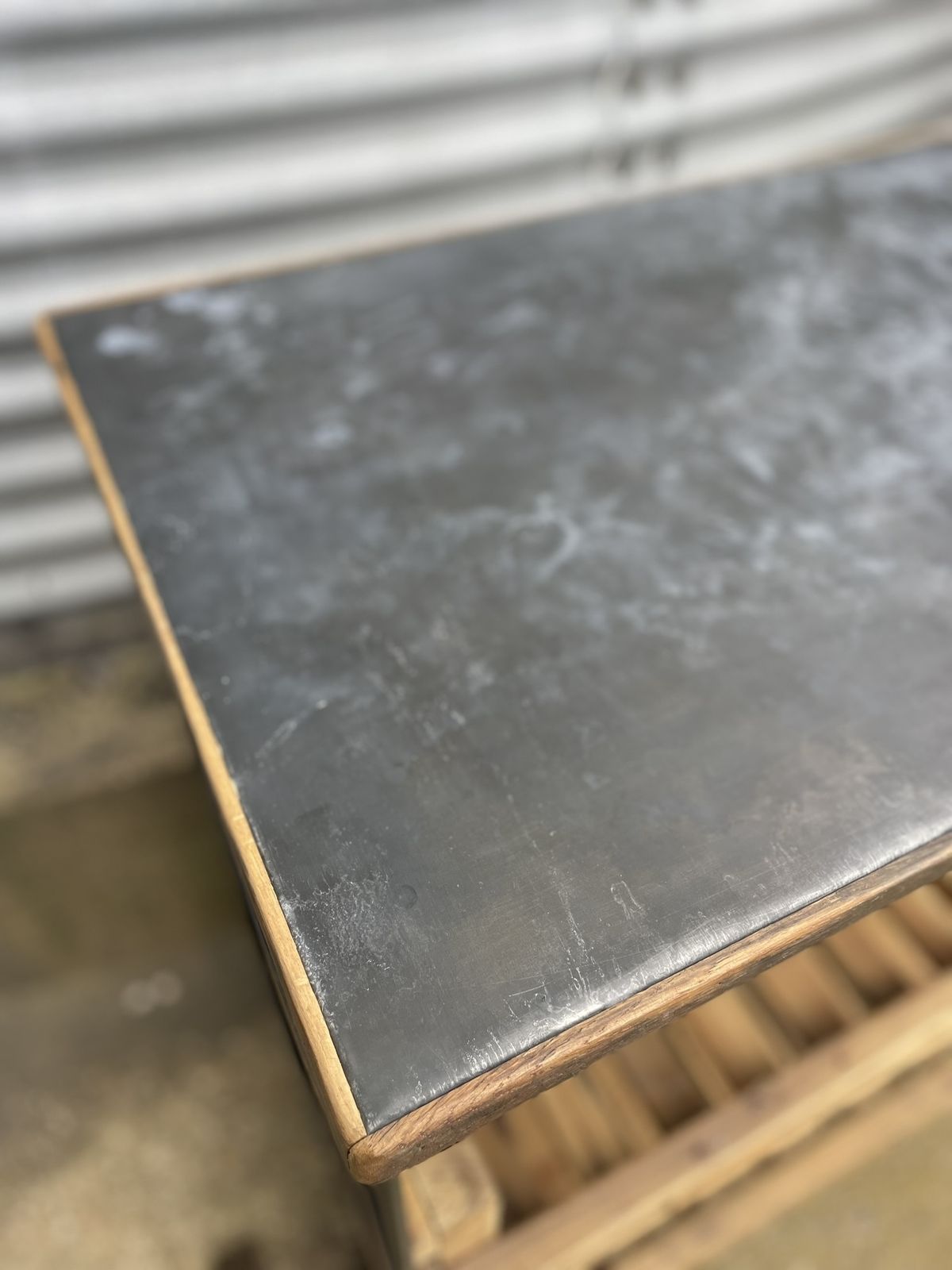 Handmade Zinc Top Rack With Potato Tray Shelves photo furniture