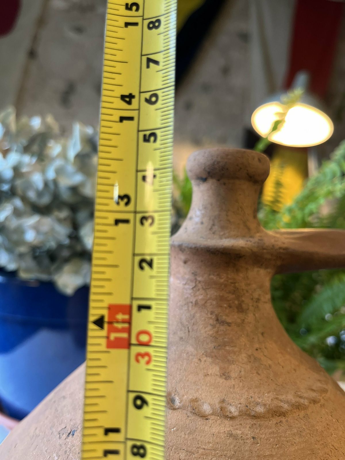 photo vintage Hungarian/Eastern European Banded Terracotta Vessel