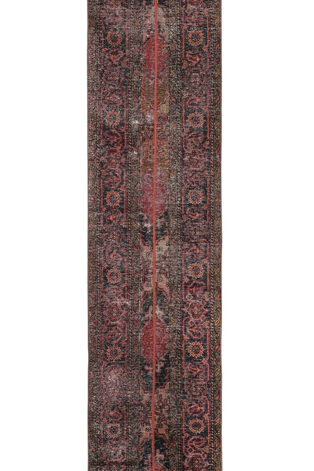 1960s Distressed Extra Long Turkish Runner Rug   Stair Rug 2'1'' X 13'3'' photo Textiles