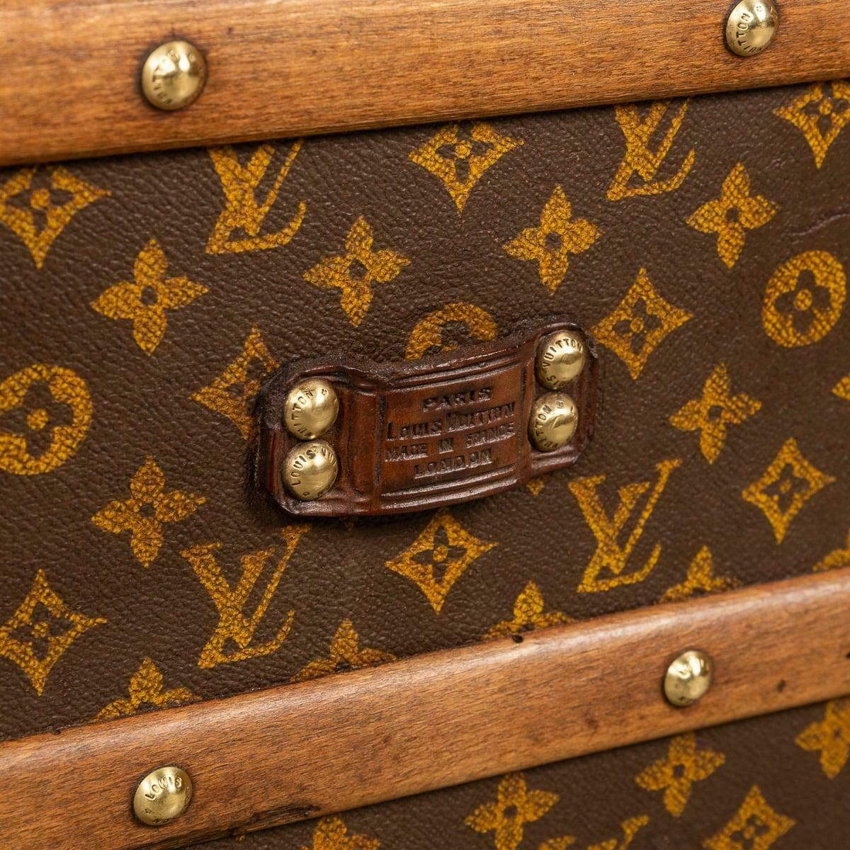 Antique 20th Century Louis Vuitton Trunk In Monogram Canvas, France C.1910 photo furniture