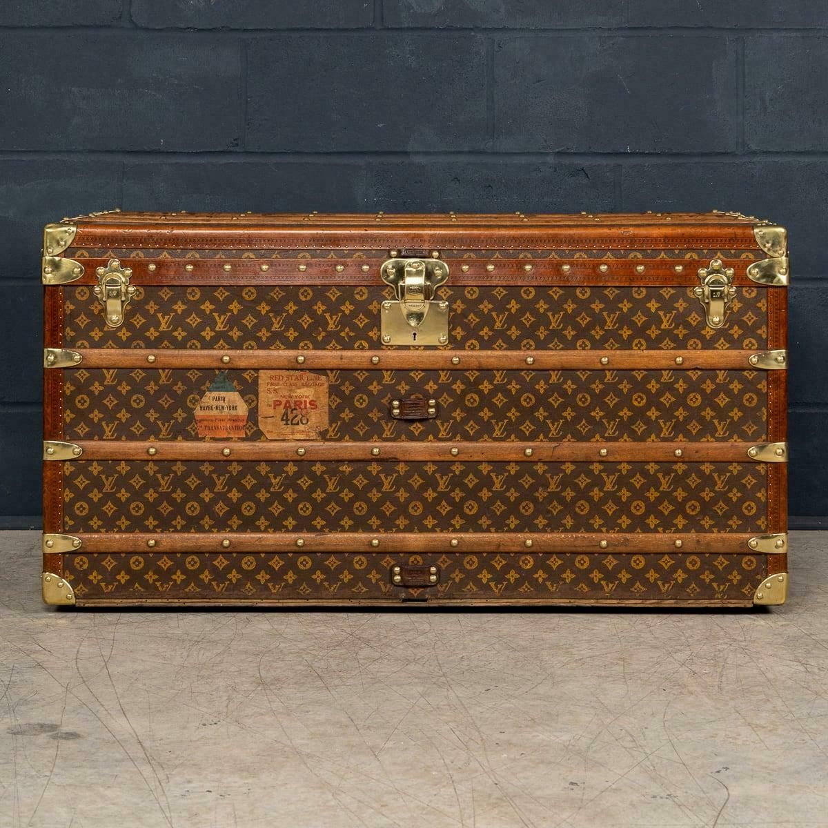 photo furniture Antique 20th Century Louis Vuitton Trunk In Monogram Canvas, France C.1910