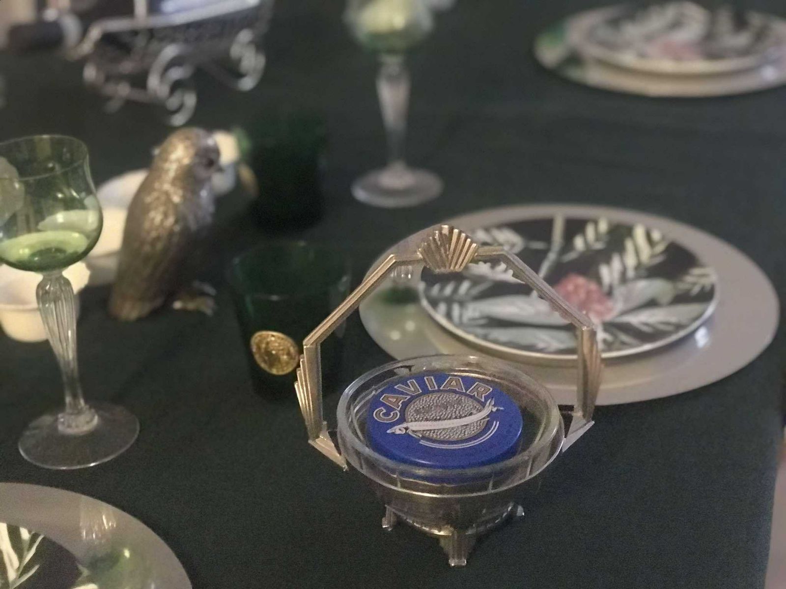 Butter Dish Art Deco Caviar Chromed Metal Breakfast Set Vintage Wedding Gift Dish French Hostess Gift Jam Bowl Sweets Dish Nuts Dish photo for sale