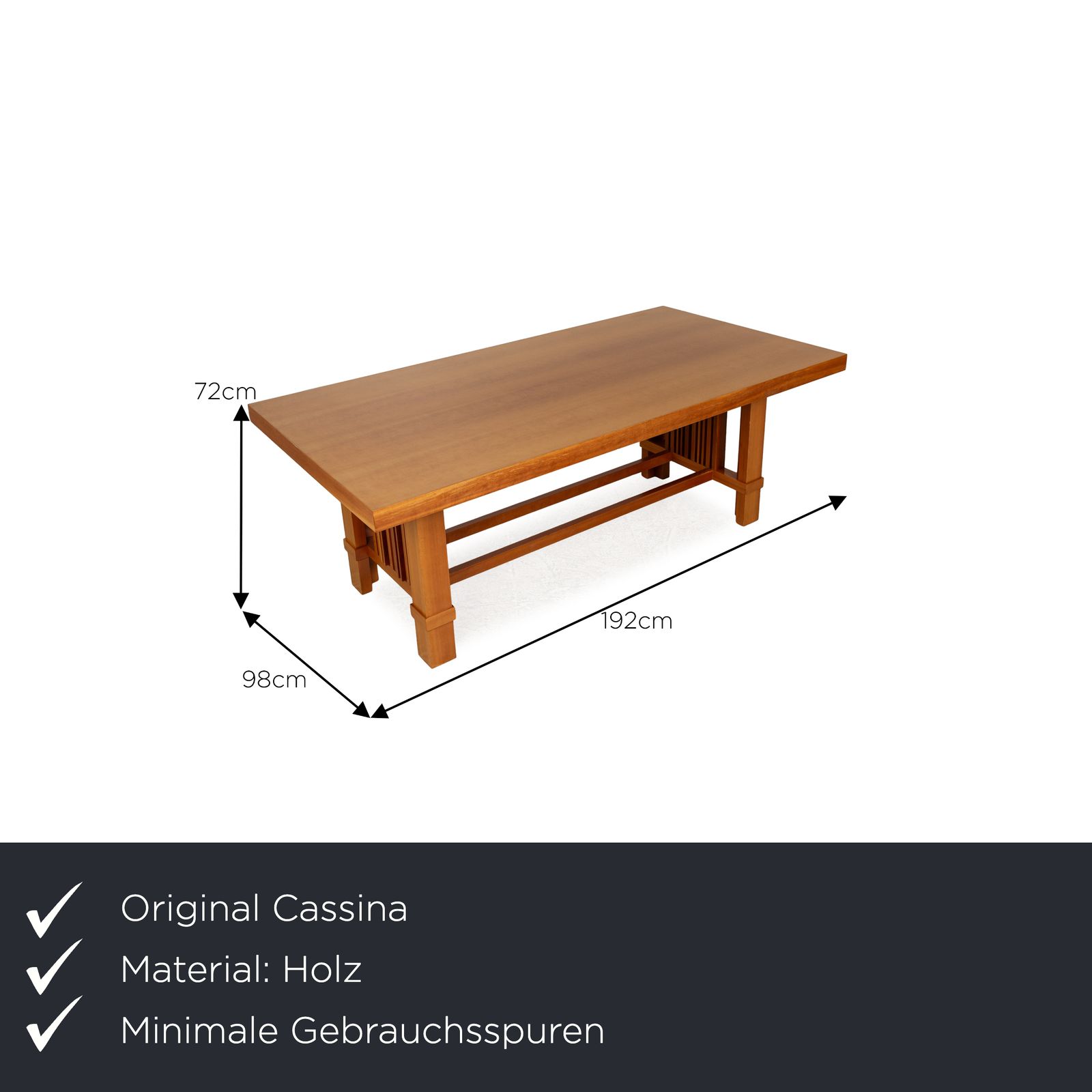 Table à manger Cassina Taliesin en bois de cerisier brun, par Frank Lloyd Wright photo furniture