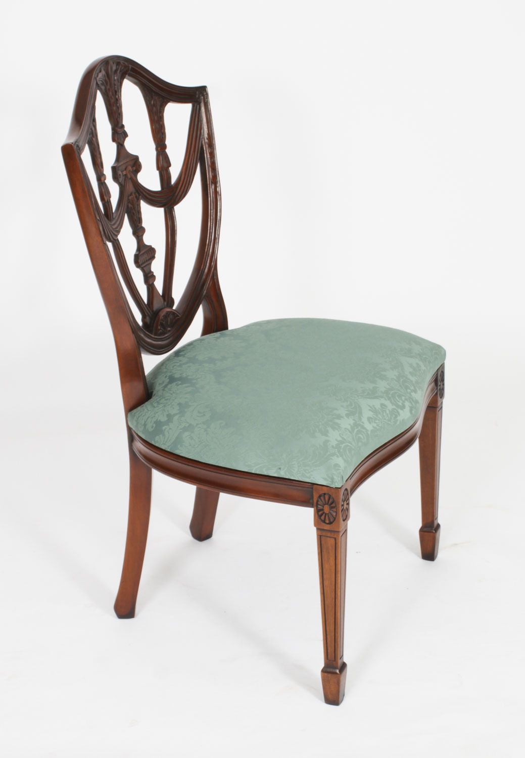 Vintage Set Of Twenty Federal Revival Shield Back Dining Chairs 20th C photo furniture
