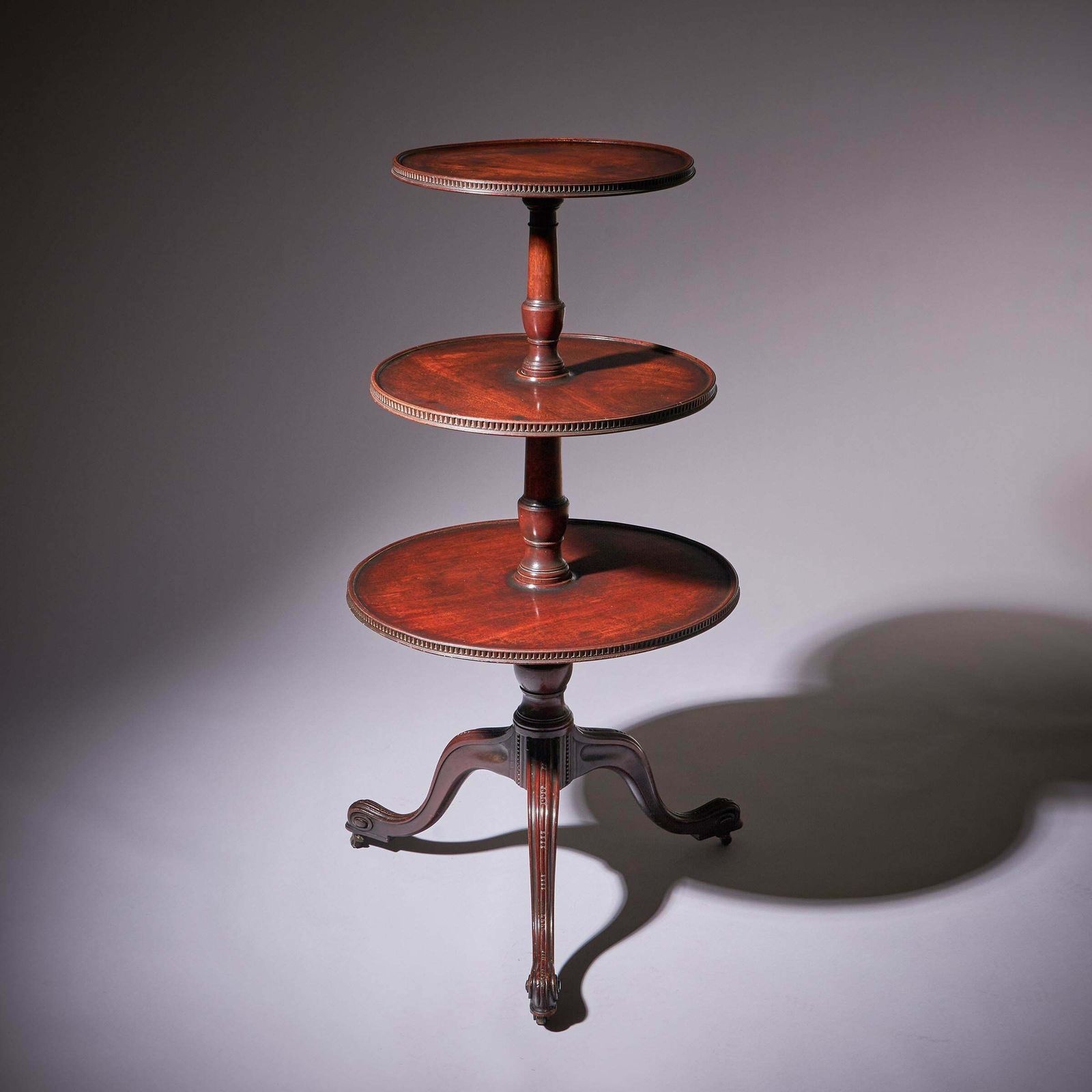 A Fine George III Chippendale Mahogany Dumb Waiter, Circa 1760 England. photo furniture