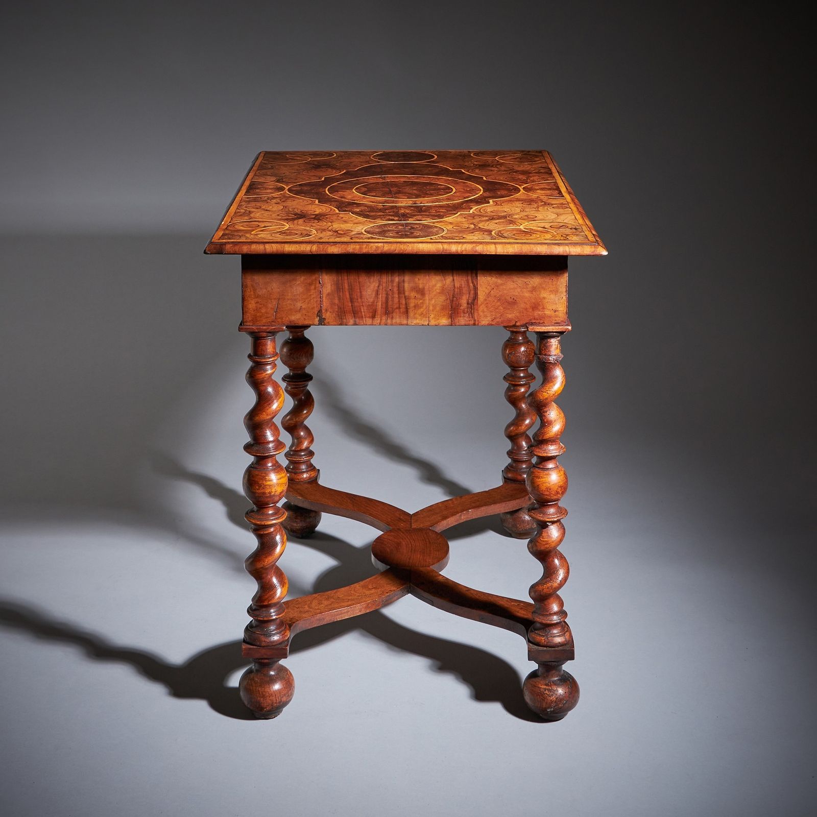 A Fine And Rare 17th Century William And Mary Olive Oyster Table, Circa 1680 1700. England photo vintage