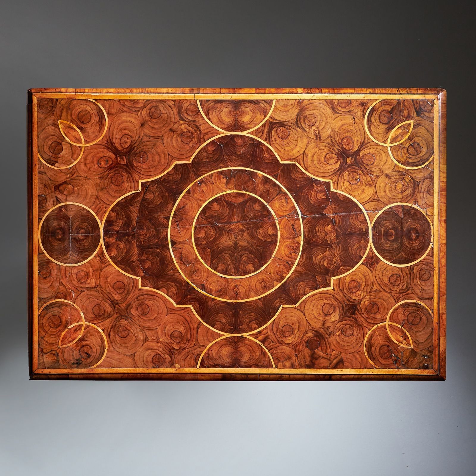 Furniture A Fine And Rare 17th Century William And Mary Olive Oyster Table, Circa 1680 1700. England photo