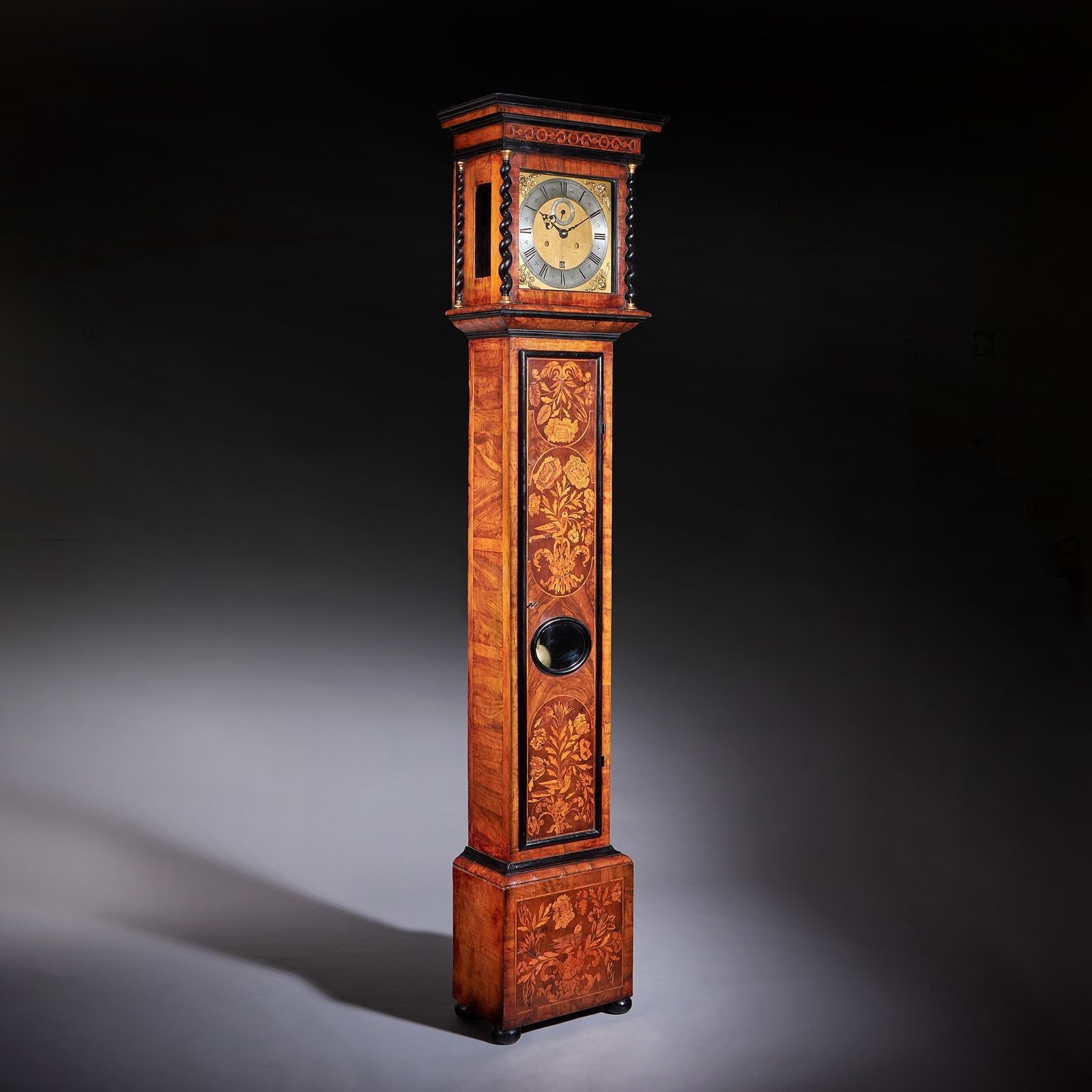 photo vinterior An Exceptional William And Mary 10 Inch Marquetry Longcase Clock By James Clowes, C. 1680